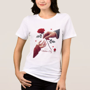 Eeuwige bloei van liefde Een roos, een aanraking, Tri-Blend Shirt