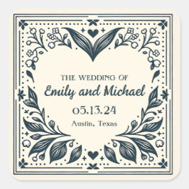 Eeuwige bloei vierkante sticker