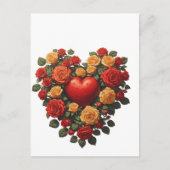 Eeuwige Bloem Roos Hart Briefkaart (Voorkant)