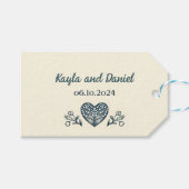 Eeuwige Bloemen, Aangepaste Bruiloft Cadeaulabel (Voorkant (Horizontaal))