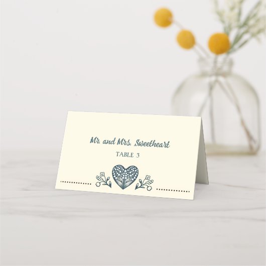 Eeuwige Bloemen Bruiloft Plaatskaartje (Voorkant)