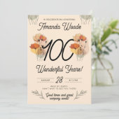 Eeuwige bloemenhulde 100ste verjaardagsjubileum kaart (Staand voorkant)