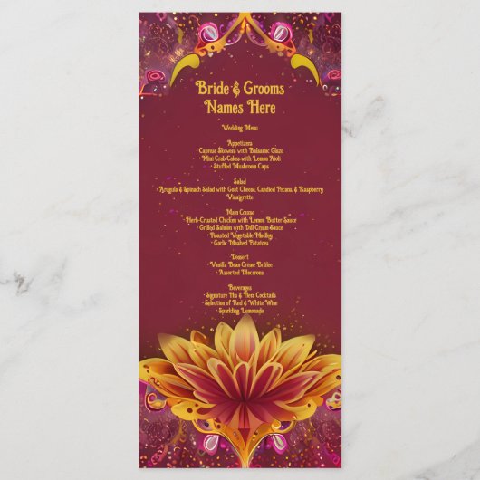 Eeuwige bloesems: een viering van liefde menu (Voorkant)