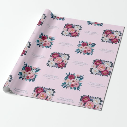 Eeuwige Bloom - Shakespeareaanse Bloemen Wrapping Cadeaupapier (Uitgerold)