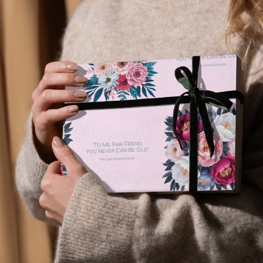 Eeuwige Bloom - Shakespeareaanse Bloemen Wrapping Cadeaupapier