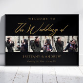 Eeuwige Bond: Elegant Zwart & Goud Bruiloft Welkom Poster