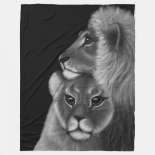 Eeuwige Bond: Liefde van de Leeuw in de schaduwen Fleece Deken