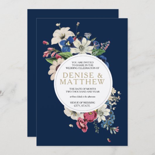 Eeuwige Collectie in Poolnachtblauw Kaart (Voorkant / Achterkant)