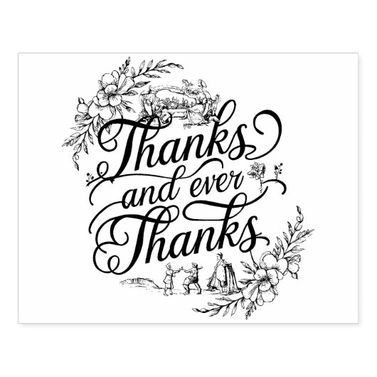 Eeuwige dankbaarheid: Elegante kalligrafie Dank u Rubberstempel (Afrduk)