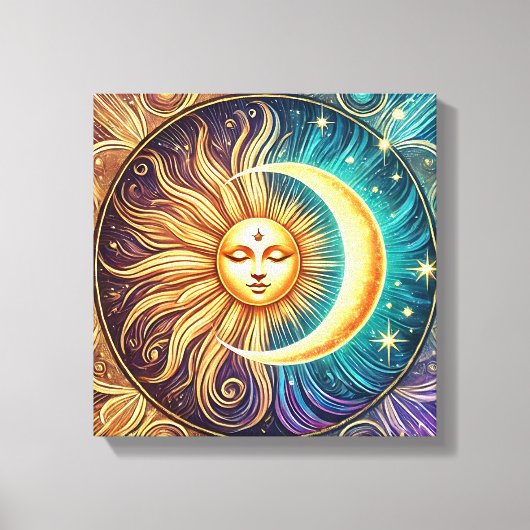 Eeuwige dans van zon en maan canvas afdruk (Voorkant)