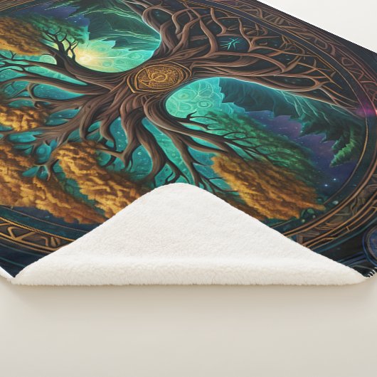 Eeuwige Diversiteit: De Boom van het Leven Yggdras Sherpa Deken (3/4)