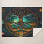 Eeuwige Diversiteit: De Boom van het Leven Yggdras Sherpa Deken (Voorkant (horizontaal))