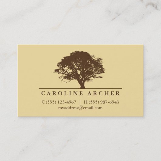 Eeuwige Eeuwige Eikenboom Elegante Stijl natuur Contactkaartje (Voorkant)