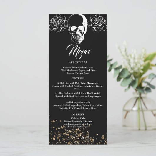 Eeuwige Elegantie Gotische Bruiloft Menu (Staand voorkant)