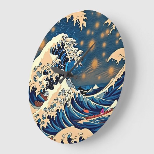 Eeuwige elegantie: Groovy Retro Wave Grote Klok (Hoek)