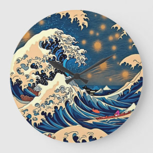 Eeuwige elegantie: Groovy Retro Wave Grote Klok