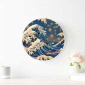 Eeuwige elegantie: Groovy Retro Wave Grote Klok (Huis)