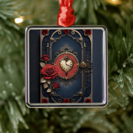Eeuwige Elegantie – Hart van Klokwerk Metalen Ornament
