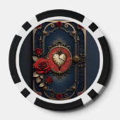 Eeuwige Elegantie – Hart van Klokwerk Poker Chips (Achterkant)
