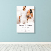 Eeuwige Elegantie: Onthulling van onze bruiloft ui Canvas Afdruk (Insitu (Houten vloer))