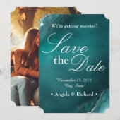 Eeuwige Elegantie: sla de datum op Save The Date (Voorkant / Achterkant)