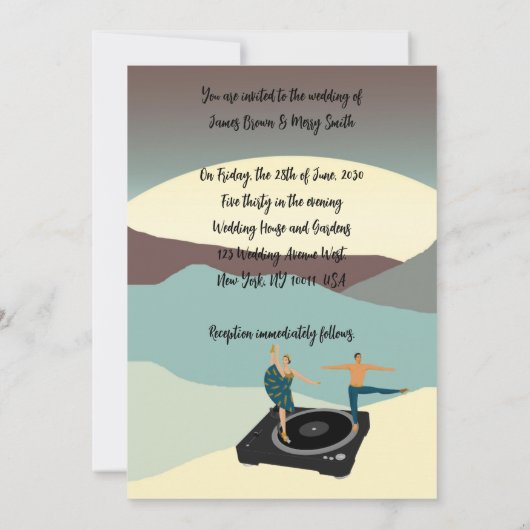 Eeuwige Genade Ballet van Liefde en Moonlit Bruilo Kaart (Achterkant)