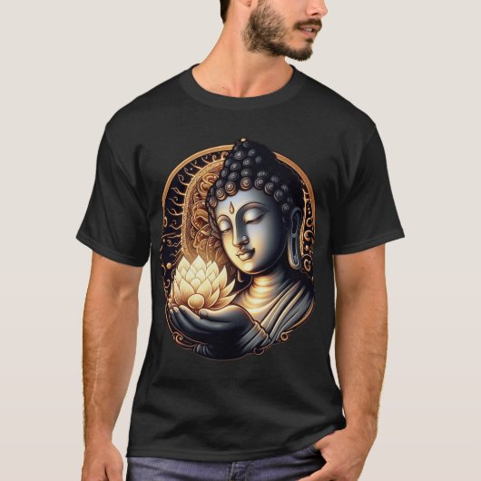 Eeuwige genade: Boeddha met heilige lotus T-shirt (Voorkant)