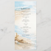 Eeuwige Getijden Kust Waterverf Strand Bruiloft Menu (Achterkant)