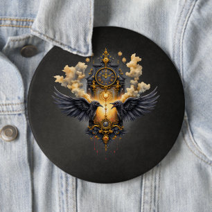 Eeuwige getuigen - klok van karmozijnrood lot. ronde button 6,0 cm