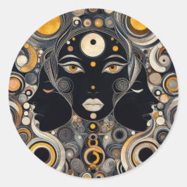 "Eeuwige Godin" Ronde Sticker