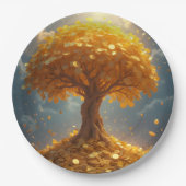 Eeuwige gouden geldboom papieren bordje (Voorkant)