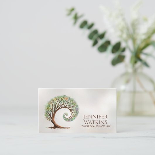 Eeuwige groei - Golden Ratio Spiraalboom Visitekaartje (Staand voorkant)