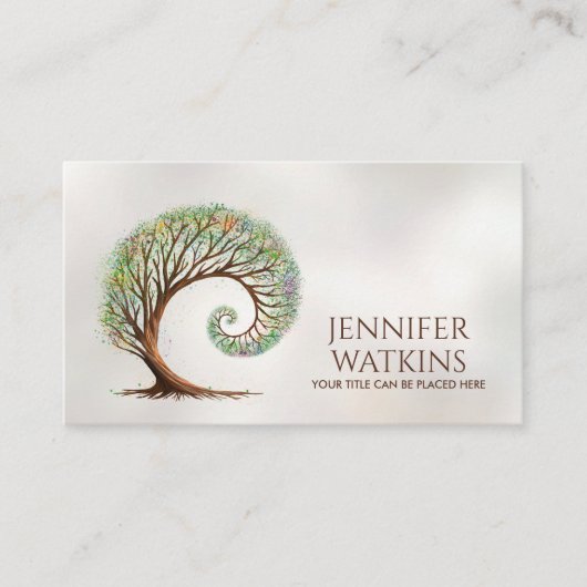 Eeuwige groei - Golden Ratio Spiraalboom Visitekaartje (Voorkant)