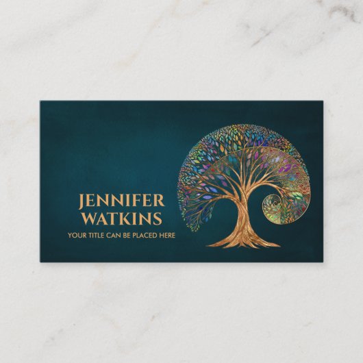 Eeuwige groei - Golden Ratio Spiraalboom Visitekaartje (Voorkant)