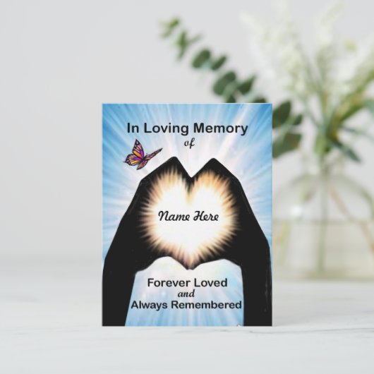 Eeuwige hand hart briefkaart (Staand voorkant)