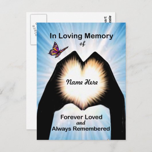 Eeuwige hand hart briefkaart (Voorkant / Achterkant)