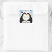 Eeuwige hand hart vierkante sticker (Tas)