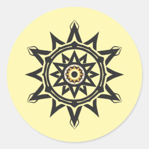 Eeuwige Harmonie Mandala — Heilige Geometrie in Go Ronde Sticker