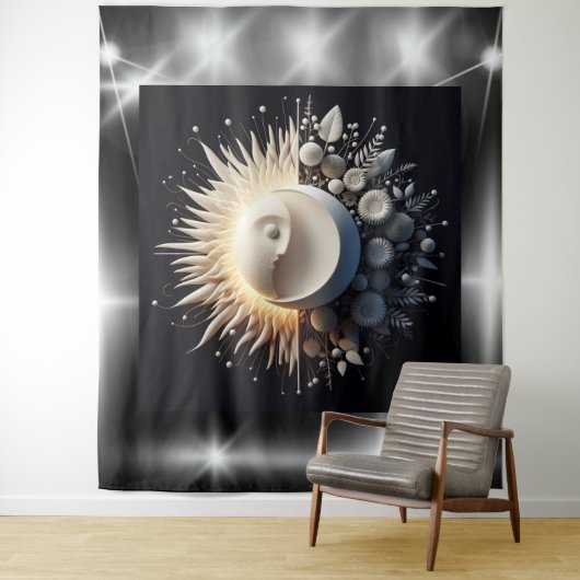 Eeuwige harmonie tussen zon en maan wandkleed (In situ)