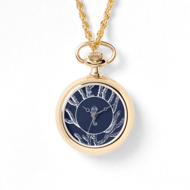 Eeuwige herinneringen aan het Zee: blauw en wit Horloge (Voorkant)