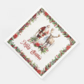 Eeuwige illustratie bij Santa met rendieren Servet (Hoek)