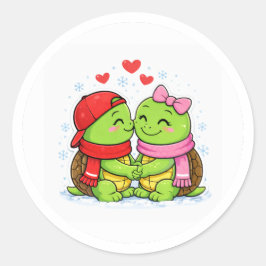 Eeuwige Kerstliefde Ronde Sticker