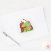 Eeuwige Kerstliefde Ronde Sticker (Envelop)
