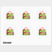 Eeuwige Kerstliefde Ronde Sticker (Vel)