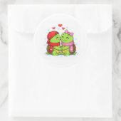 Eeuwige Kerstliefde Ronde Sticker (Tas)