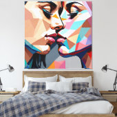 Eeuwige Kus Mozaïek Canvas Afdruk (Insitu (Slaapkamer))