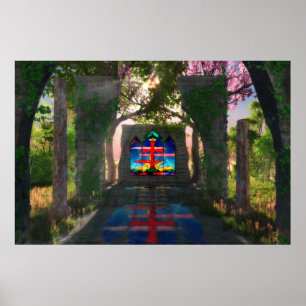 Eeuwige lichte paasafdrukken poster