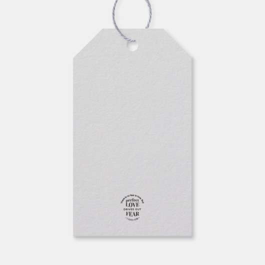 Eeuwige liefde - 1 Johannes 4:18 Schriftgedeelte K Cadeaulabel (Achterkant)