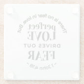 Eeuwige liefde - 1 Johannes 4:18 Schriftgedeelte K Glazen Onderzetter (Achterkant)