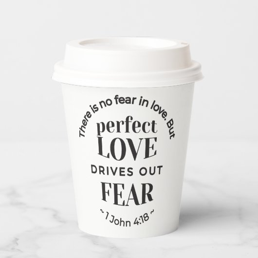 Eeuwige liefde - 1 Johannes 4:18 Schriftgedeelte K Papieren Bekers (Voorkant)